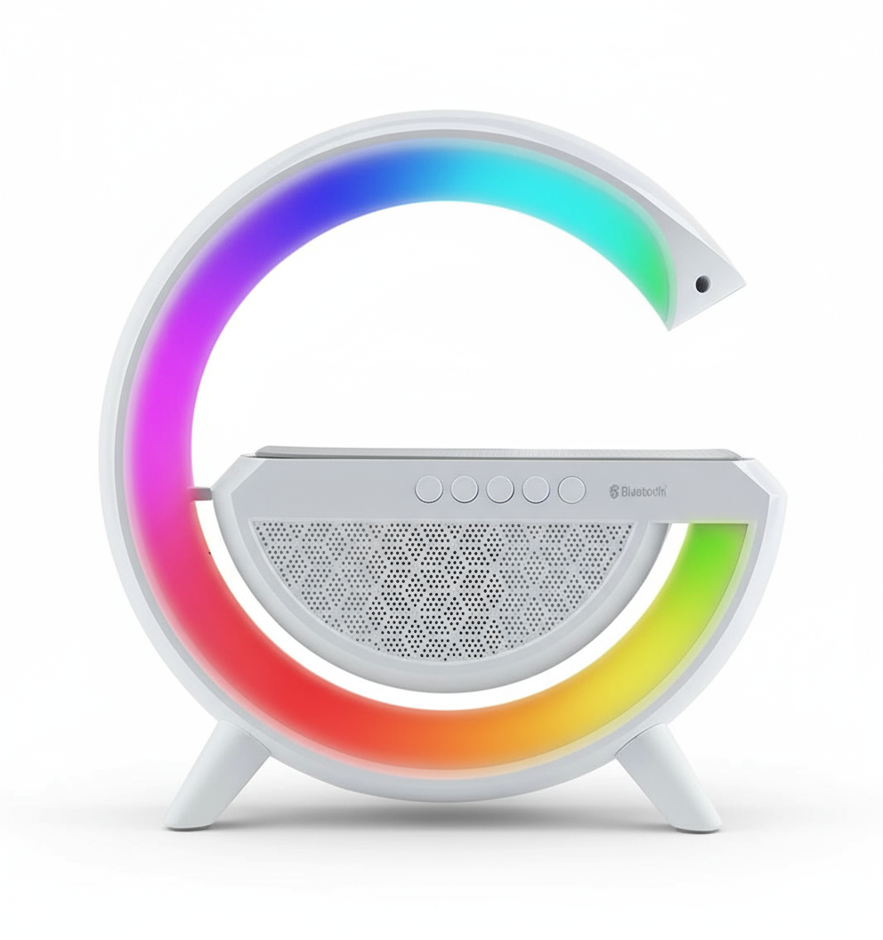 RGB Lights Table Lamp Speaker With Wireless Charger with Google Assistant Smart Speaker