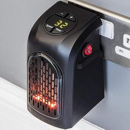400W Plug-in Handy Heater with Digital Temperature Control, LED Display & Timer | Portable Mini Room Heater