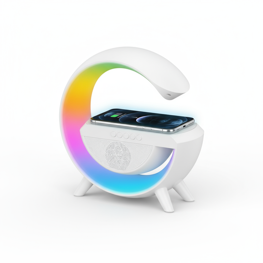 RGB Lights Table Lamp Speaker With Wireless Charger with Google Assistant Smart Speaker