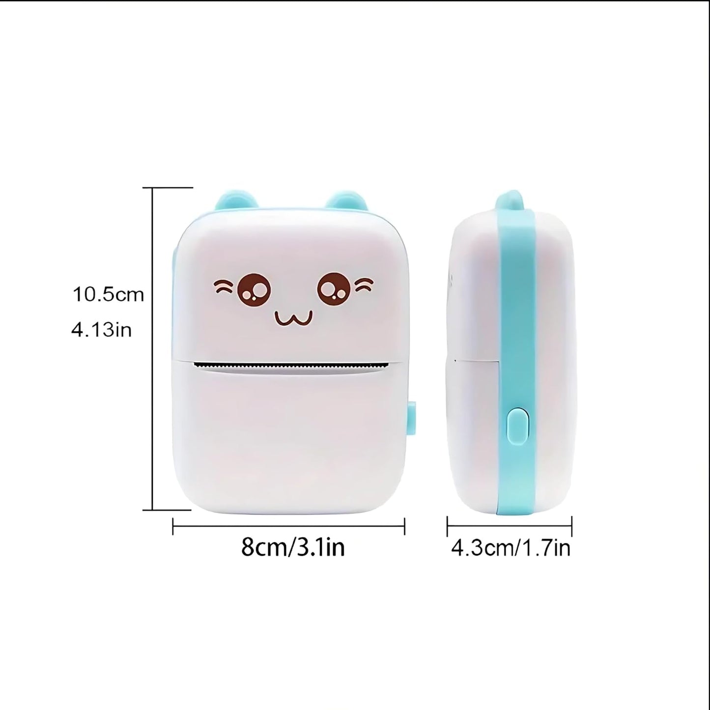 Mini Bluetooth Thermal Photo Printer – Cute Cat, Portable, Inkless, USB Rechargeable for Android/iOS, Sticker & Receipt Printing