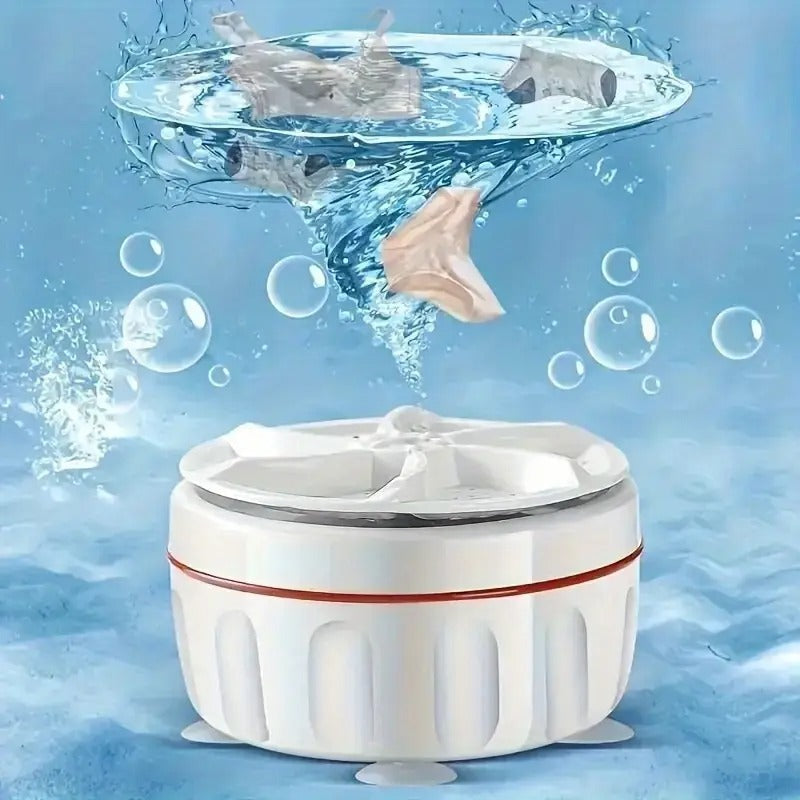 Mini Portable Turbo Washing Machine – USB Ultrasonic Washer for Travel & Home Use