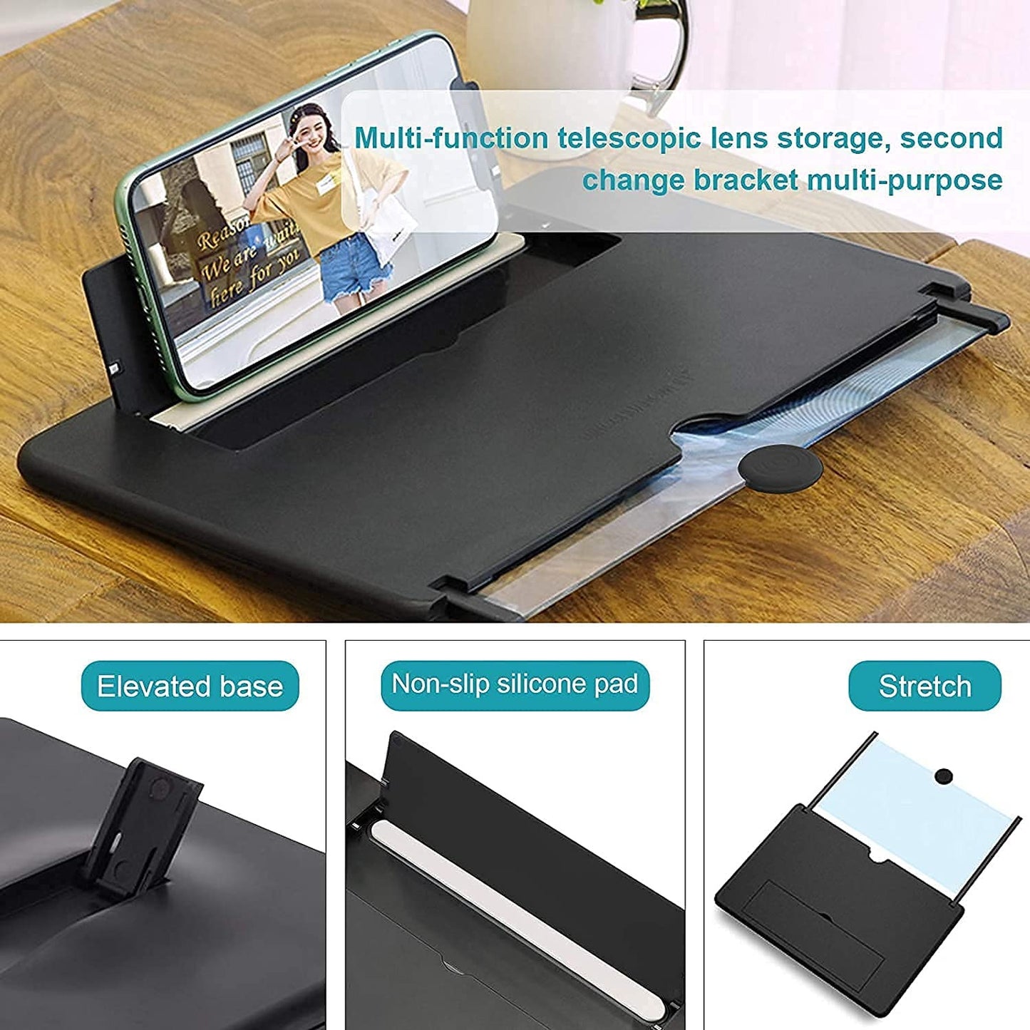 3D HD Screen Magnifier & Phone Holder