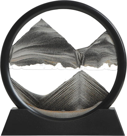 360 Rotating Moving Sand Art Glass Frame for Home & Office Table Decor Showpiece Decorative Showpiece