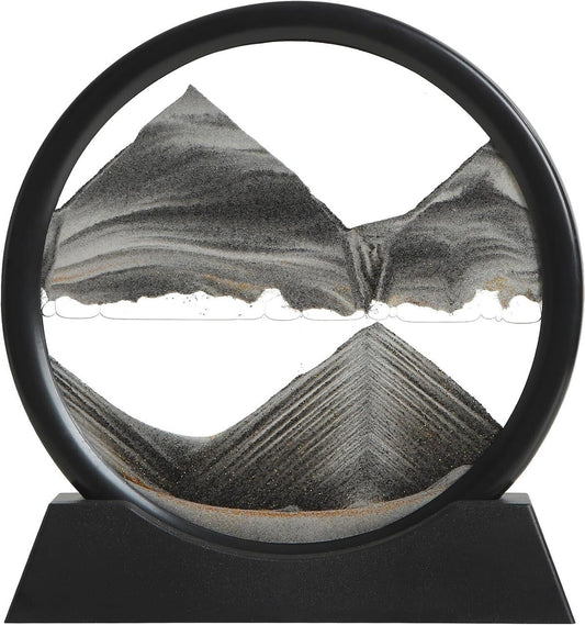 360 Rotating Moving Sand Art Glass Frame for Home & Office Table Decor Showpiece Decorative Showpiece