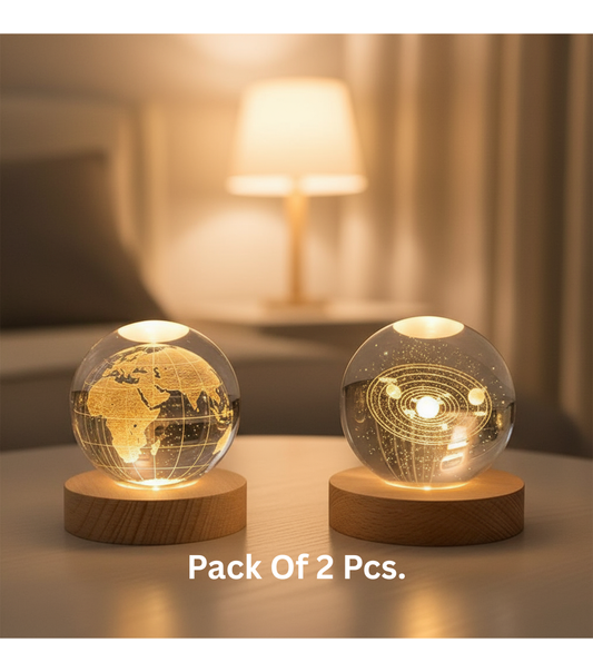 Galaxy Crystal Ball Night Light | Pack Of 2 Pcs.