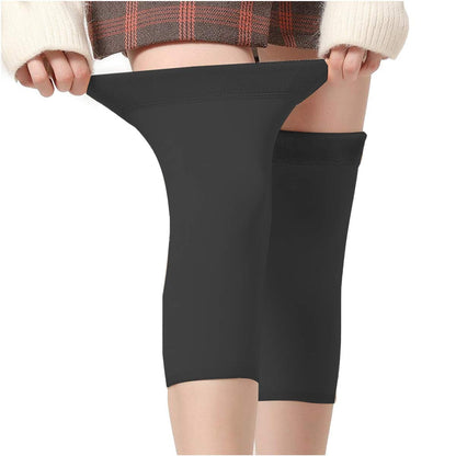 Knee support leg warmer long socks cashmere thick velvet woolen fleece for winter