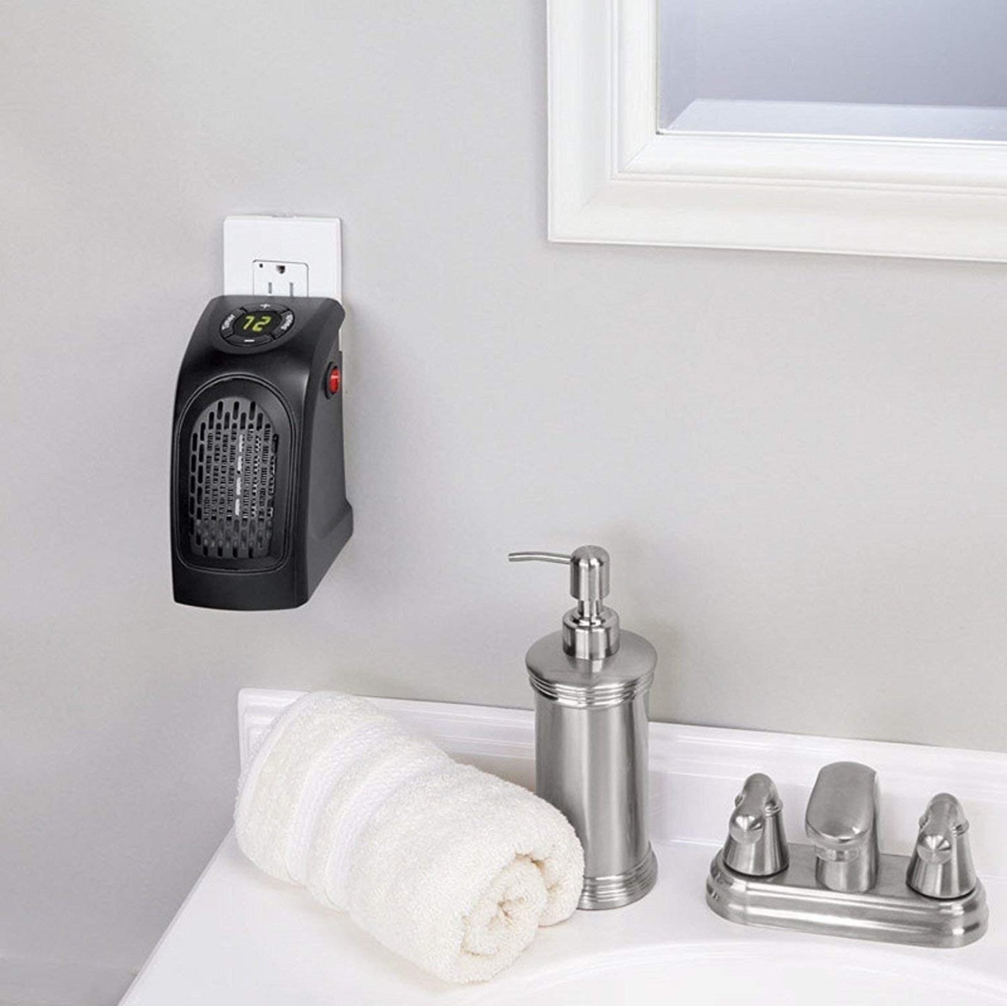 400W Plug-in Handy Heater with Digital Temperature Control, LED Display & Timer | Portable Mini Room Heater